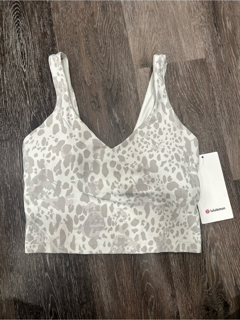 NWT Lululemon Align Buttery Soft Tank Top Cropped Size 6 Cheetah Camo White